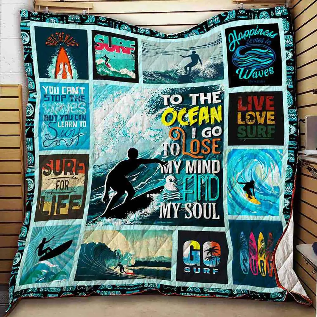 Surfing Quilt X0208-02 Quilt and Home Decor