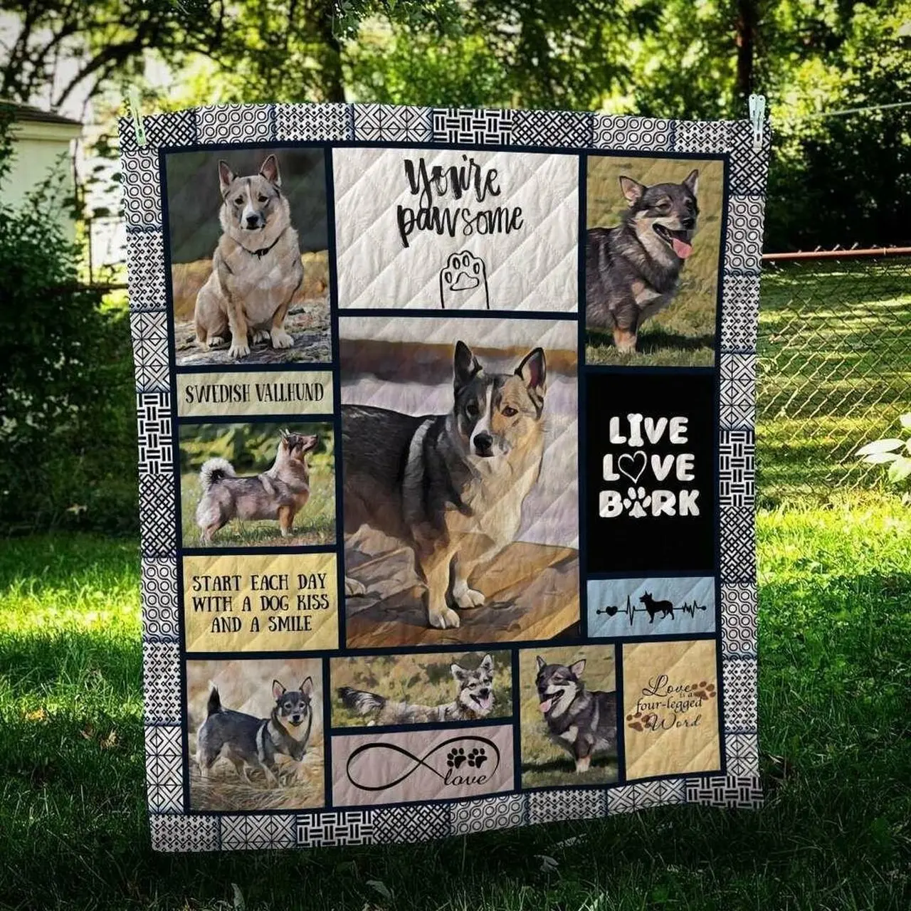 Swedish Vallhund Pawsome Hur Quilt Bevrfp and Home Decor