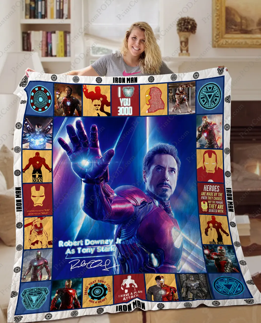 Ta – Iron Man Tony Stark Quilt Blanket Ver 1 and Home Decor