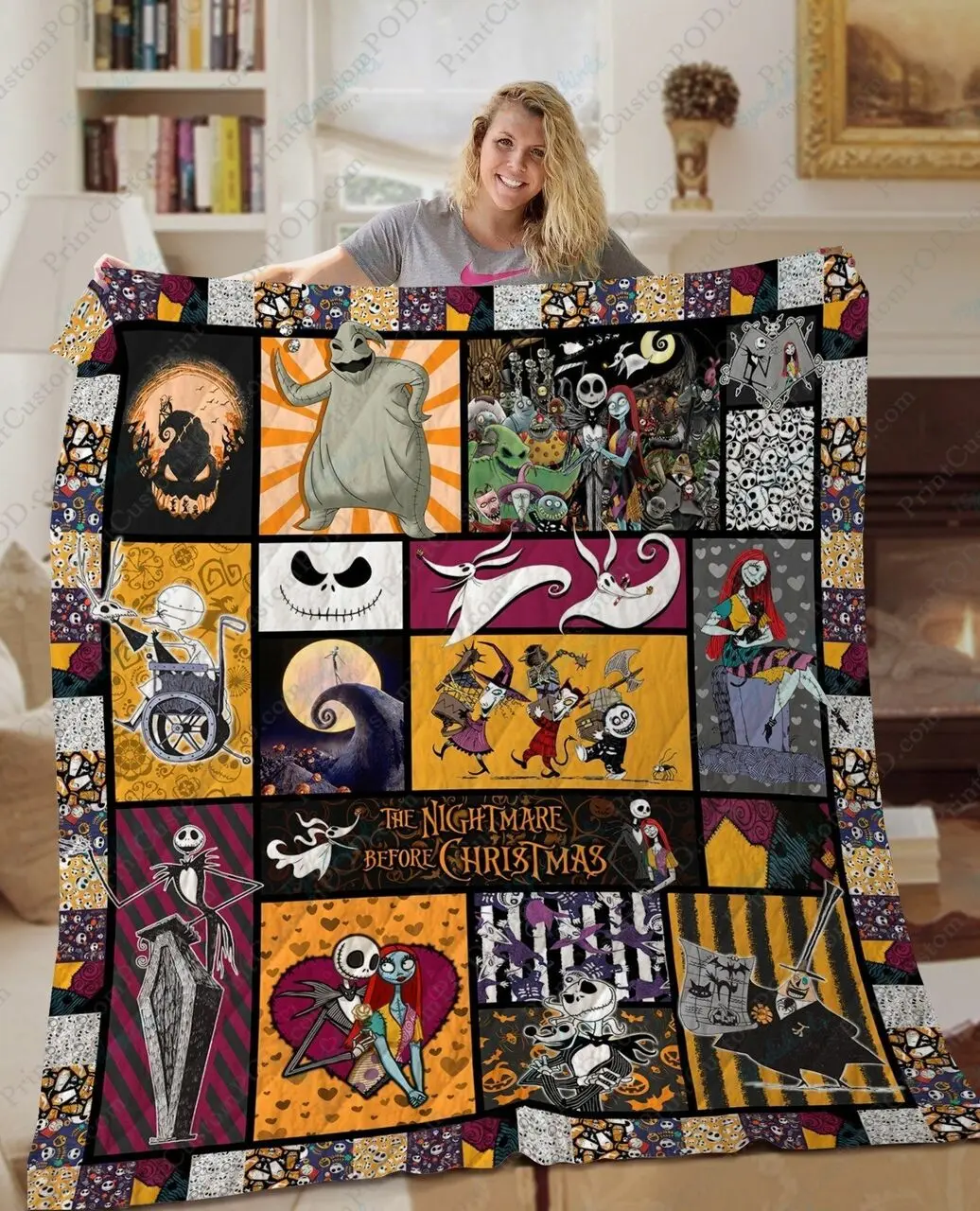 Ta Nightmare Before Christmas Quilt Blanket and Home Decor