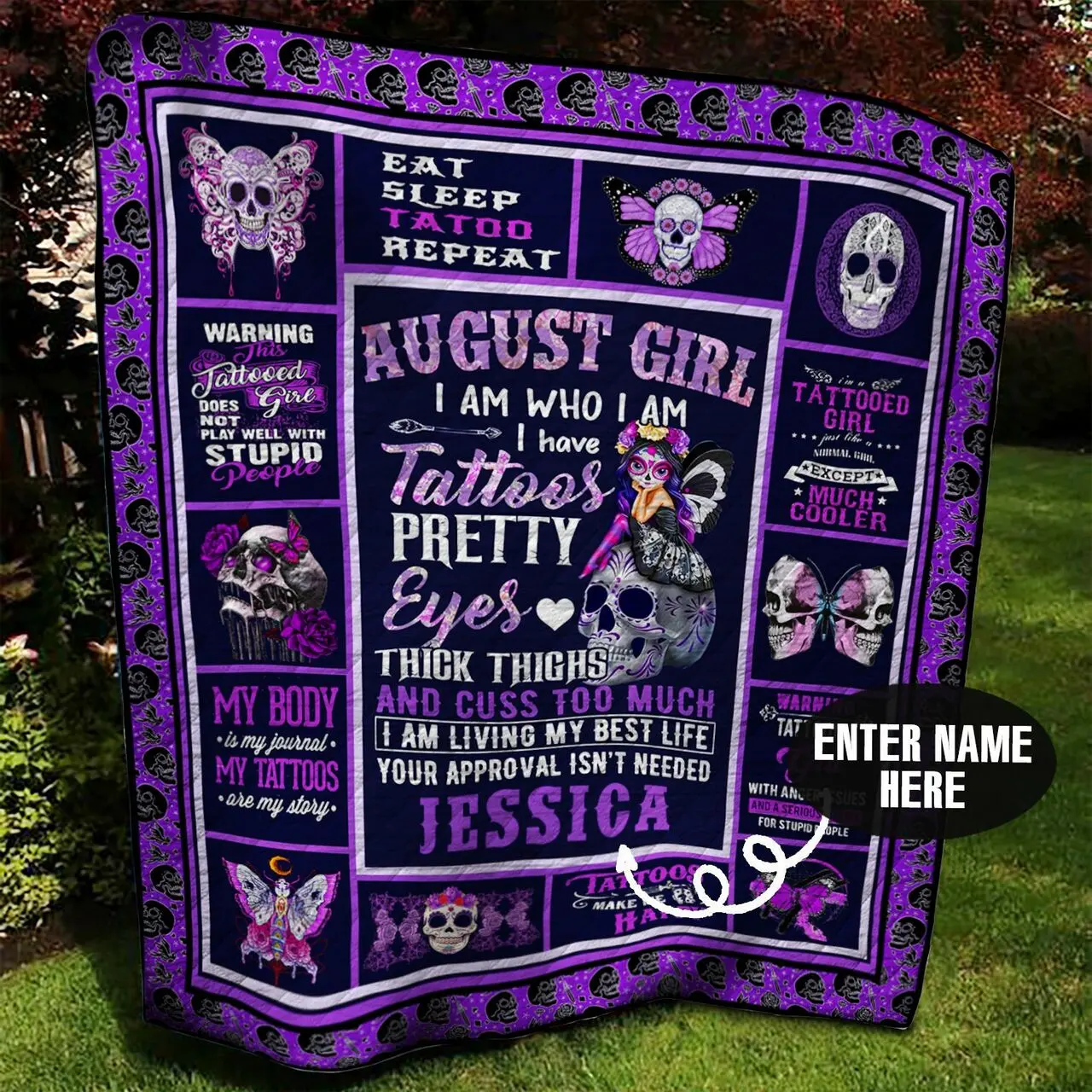 Tattoo Girl Personalized Quilt Blanket Bbb010649Ht and Home Decor