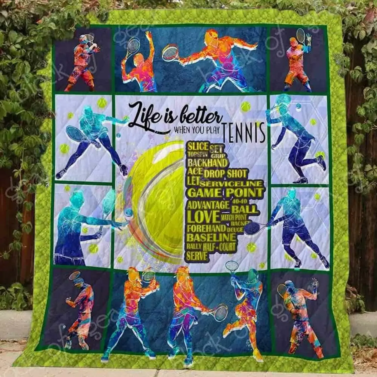 Tennis Lover Blanket Kc1507 Quilt and Home Decor