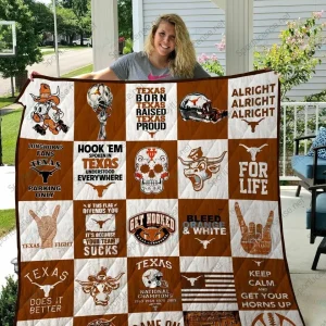 Texas Longhorns Quilt Blanket 02 and Home Decor