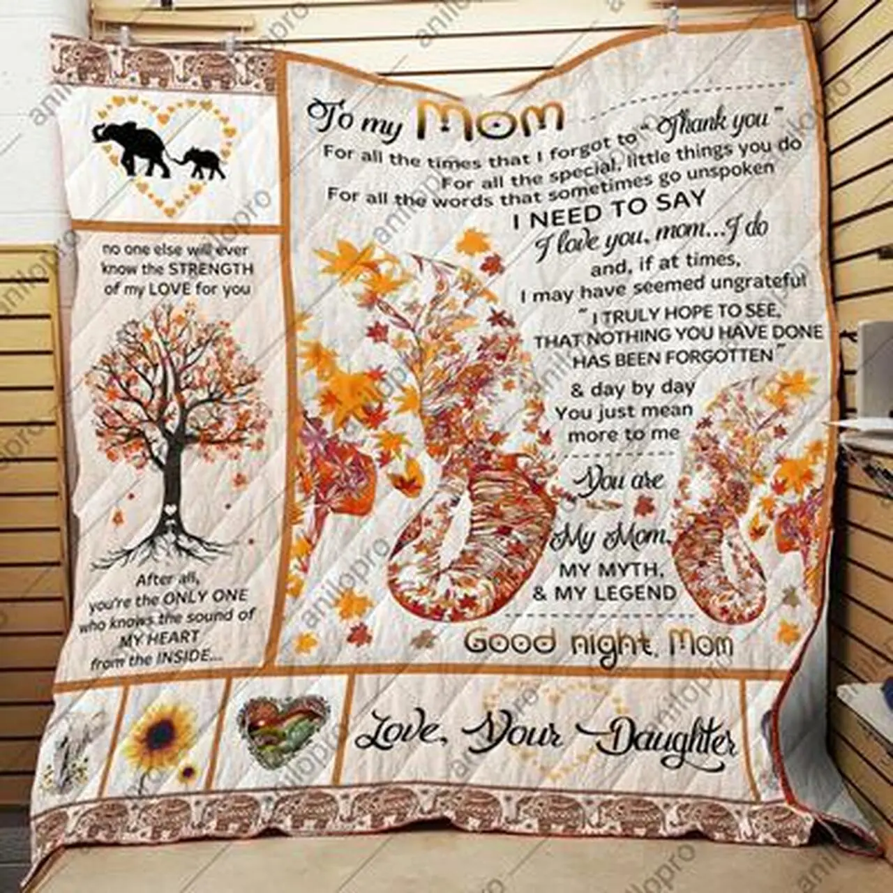 Thank You Mom Quilt Blanket Quilt and Home Decor