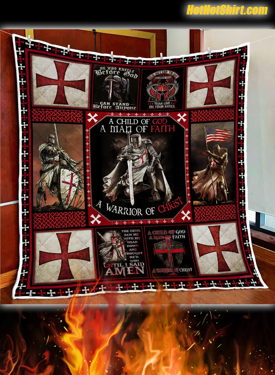 The Knights Templar Christian Warrior Quilt Blanket and Home Decor