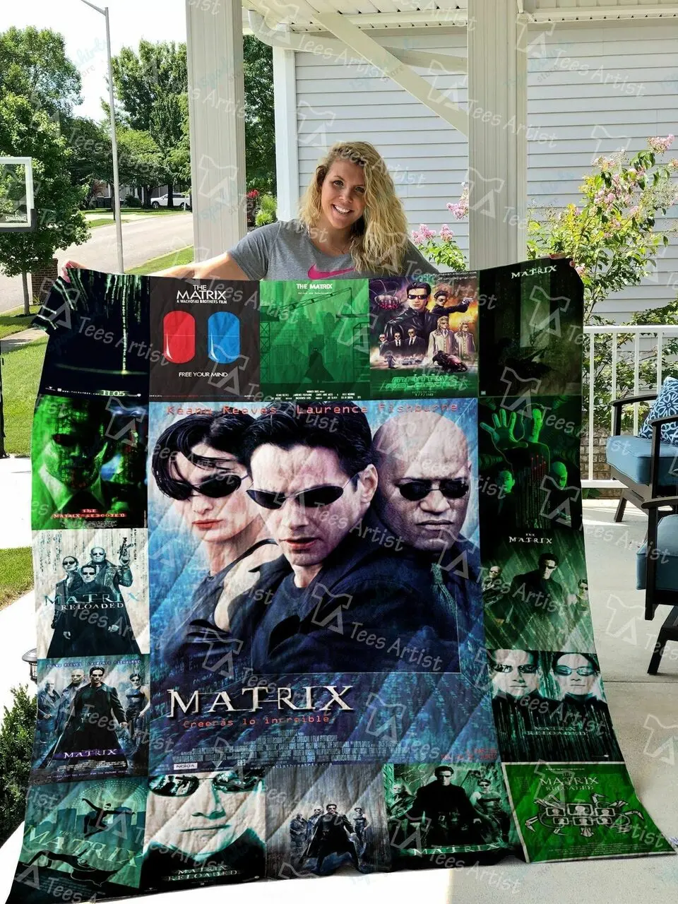 The Matrix Quilt Blanket 0596 and Home Decor