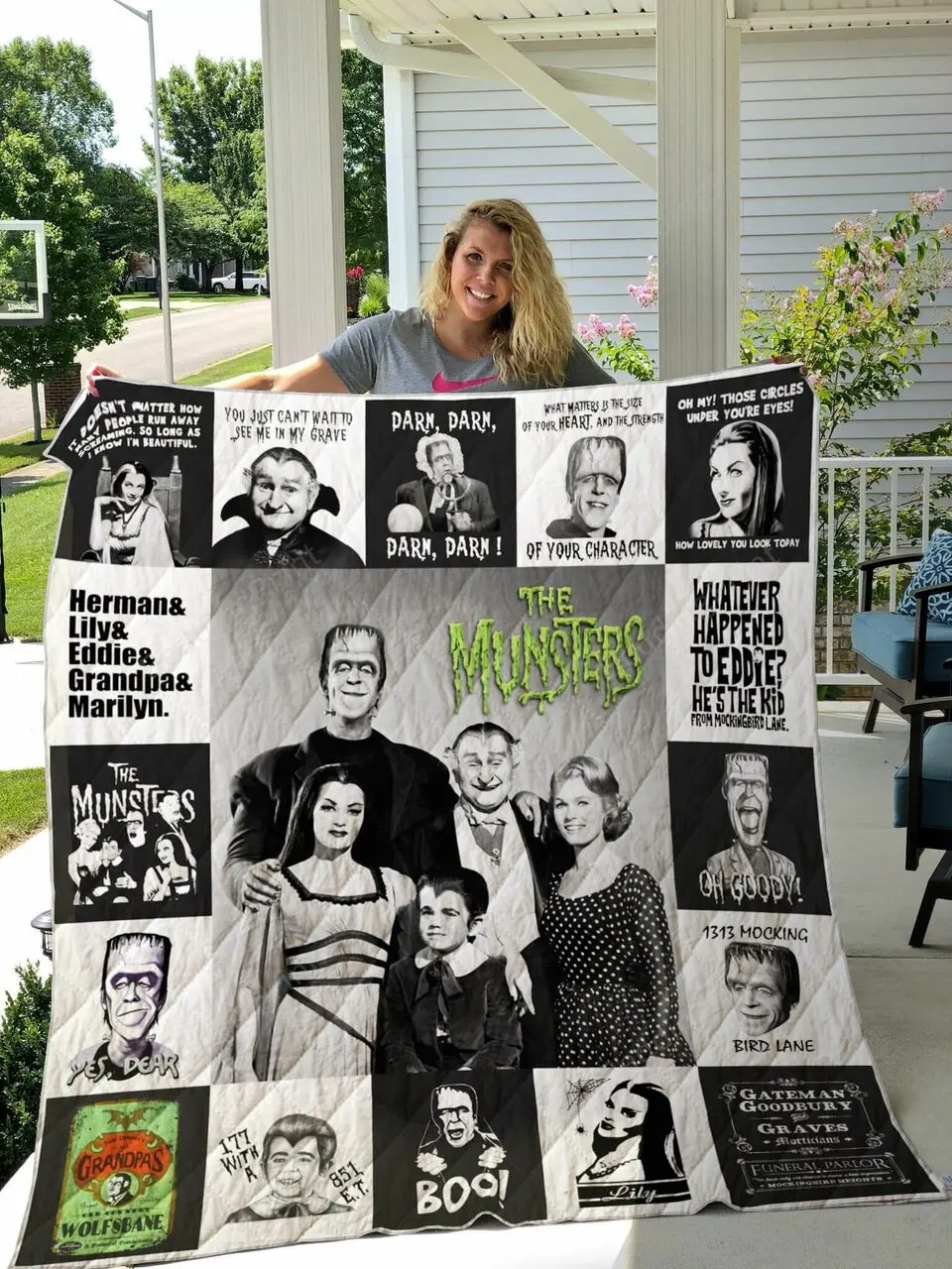 The Munsters Quilt Blanket For Fans and Home Decor