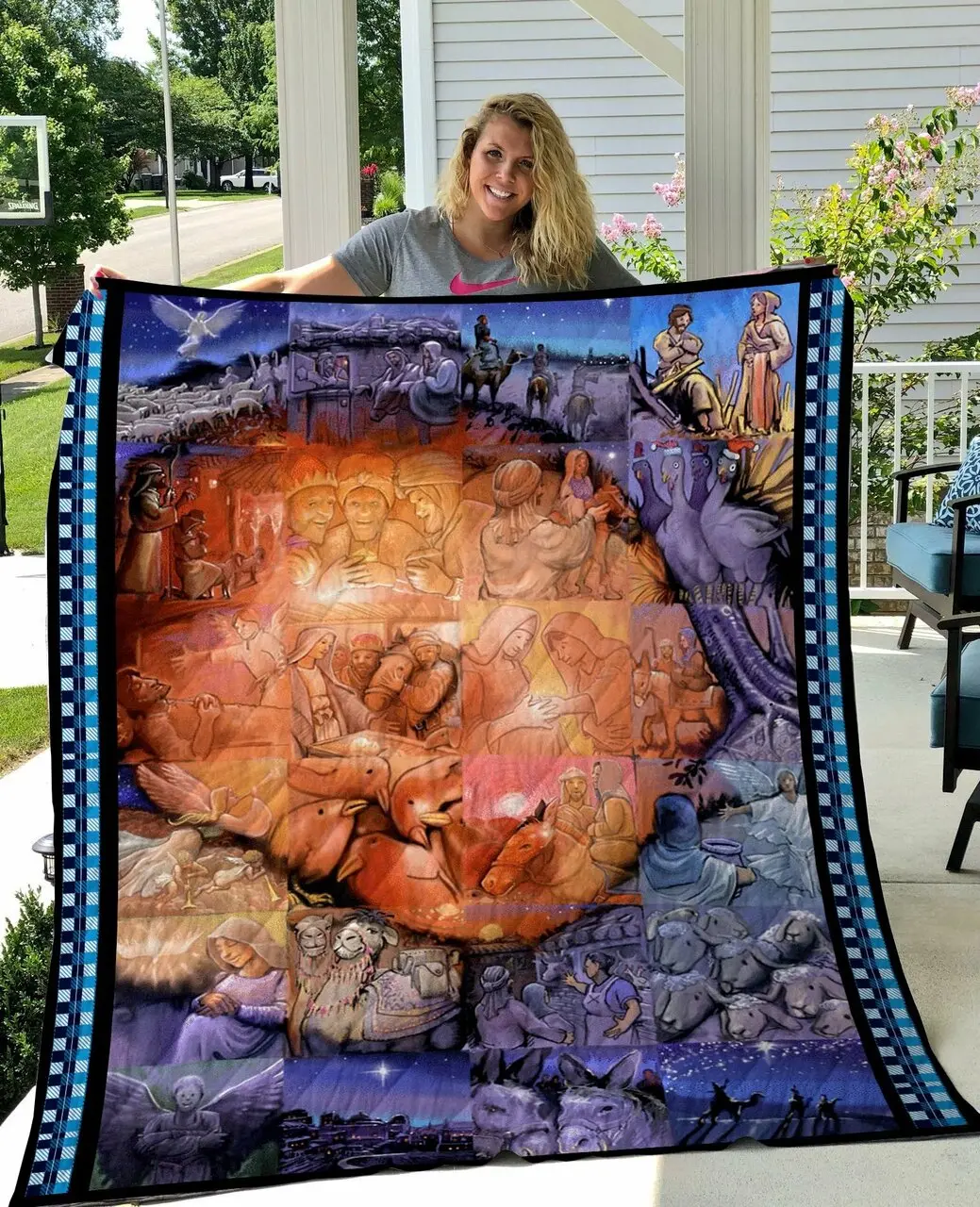 The Nativity Quilt Blanket Dhc1401895Vt and Home Decor
