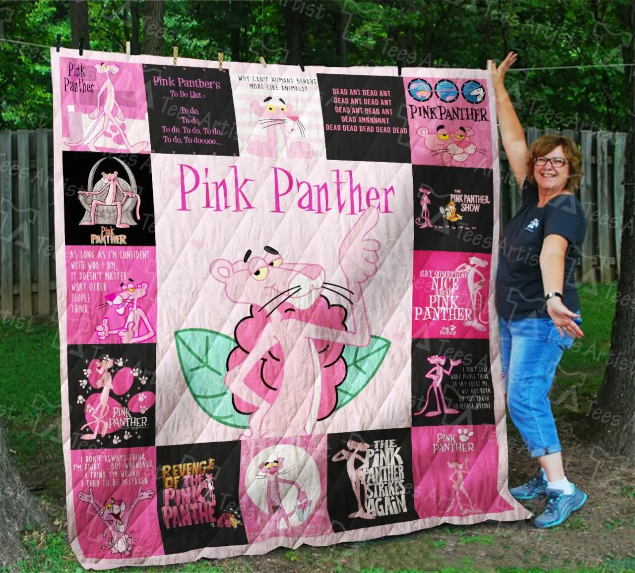 The Pink Panther Quilt Blanket and Home Decor