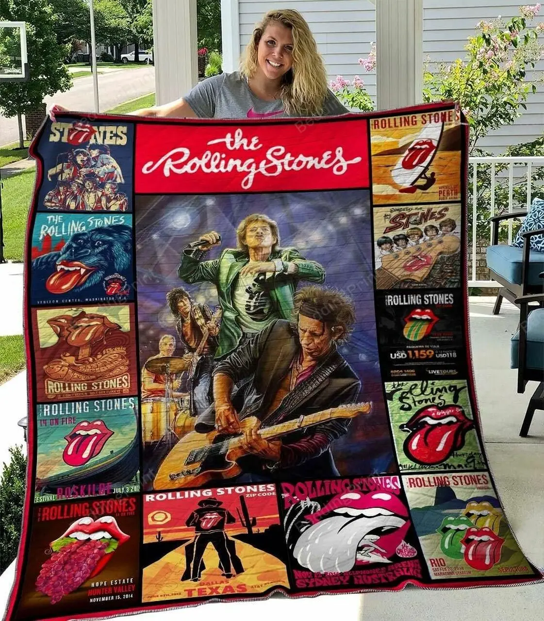 The Rolling Stone 1 Quilt Blanket and Home Decor