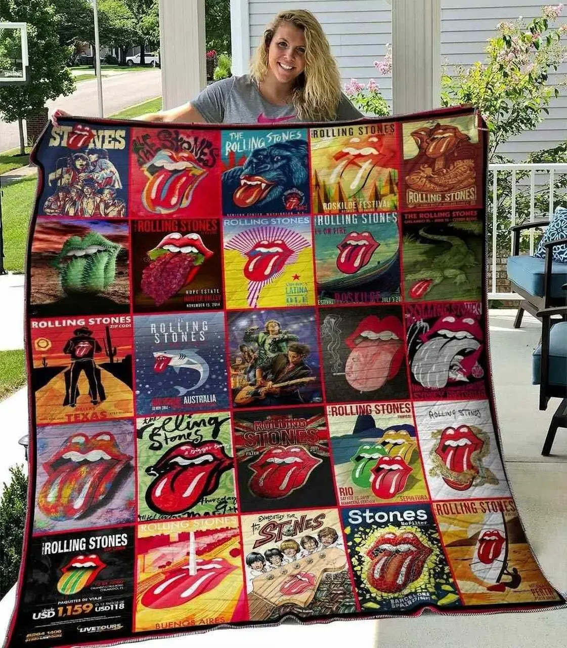 The Rolling Stone Blanket Th1507 Quilt and Home Decor