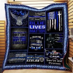 The Thin Blue Line Ah Quilt Derqbu and Home Decor