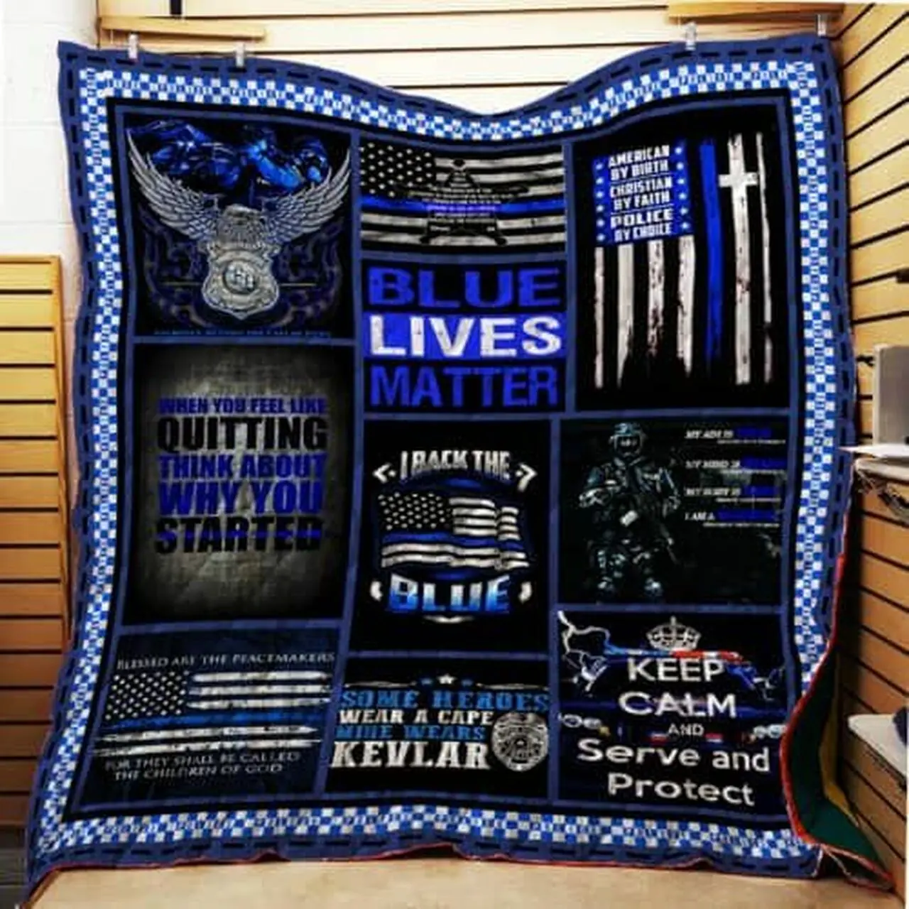 The Thin Blue Line Cl22100508Mdq Quilt Blanket and Home Decor