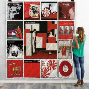 The White Stripes Singles Quilt Blanket 02 and Home Decor