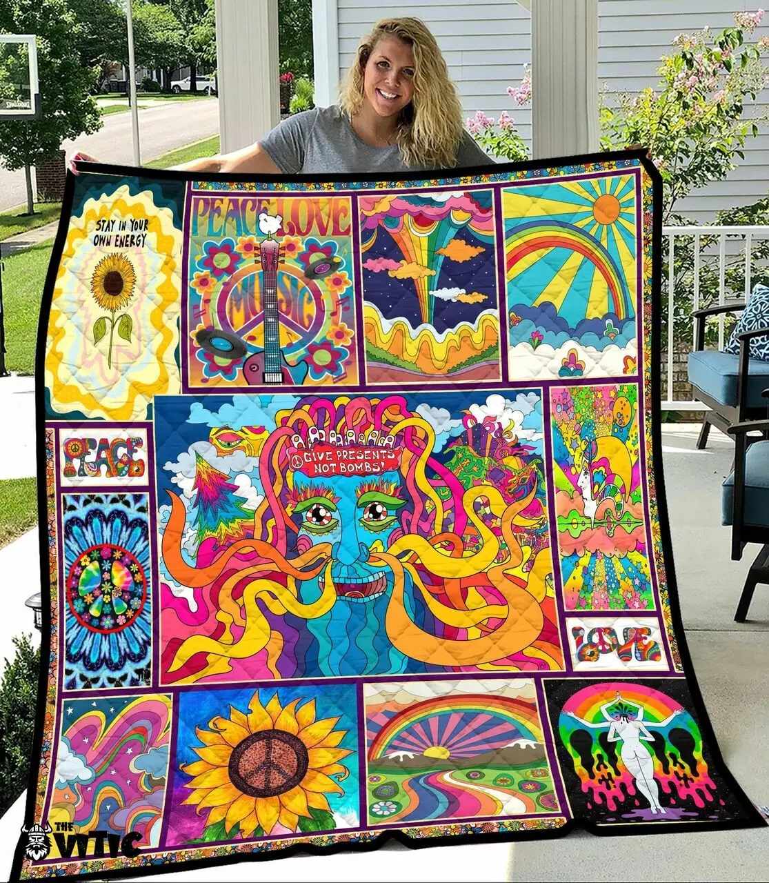 Thevitic™ Hippie Quilt Aop 04120 and Home Decor