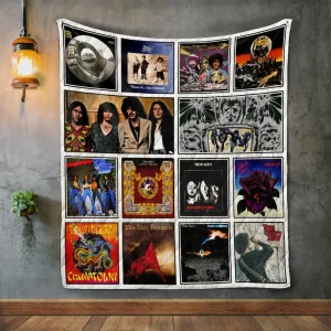 Thin Lizzy Style Two Album Covers Quilt Blanket and Home Decor