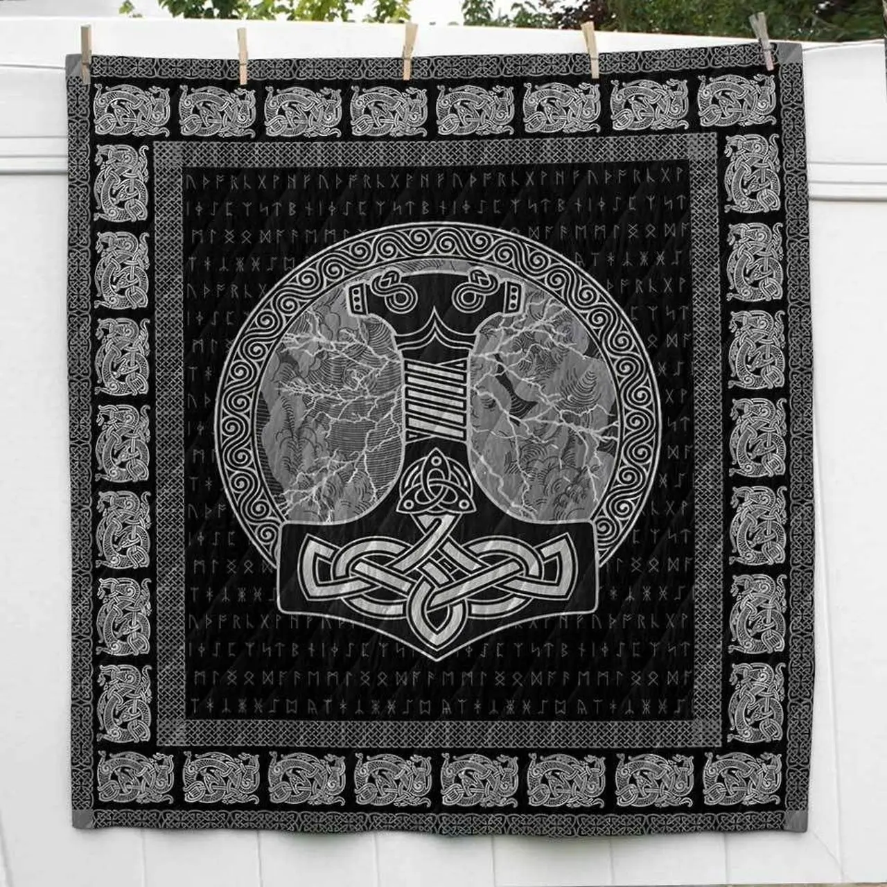 Thor Hammer Mjolnir Viking Cl2100512Mdq Quilt Blanket and Home Decor