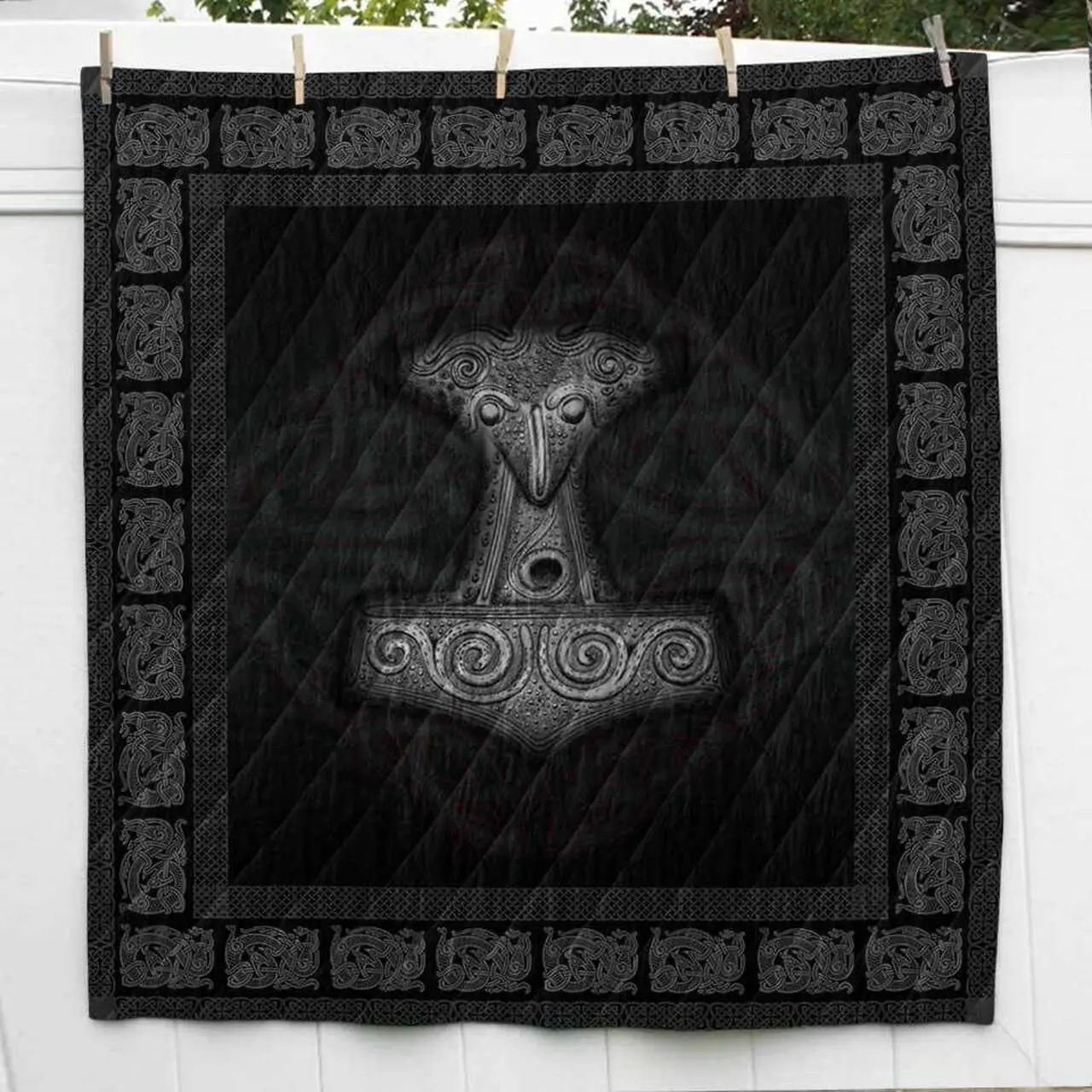 Thor Mjolnir Hammer Viking Cl2100523Mdq Quilt Blanket and Home Decor