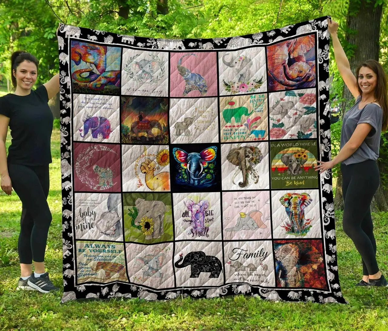 Thq071906 Elephant Blanket Th1709 Quilt and Home Decor