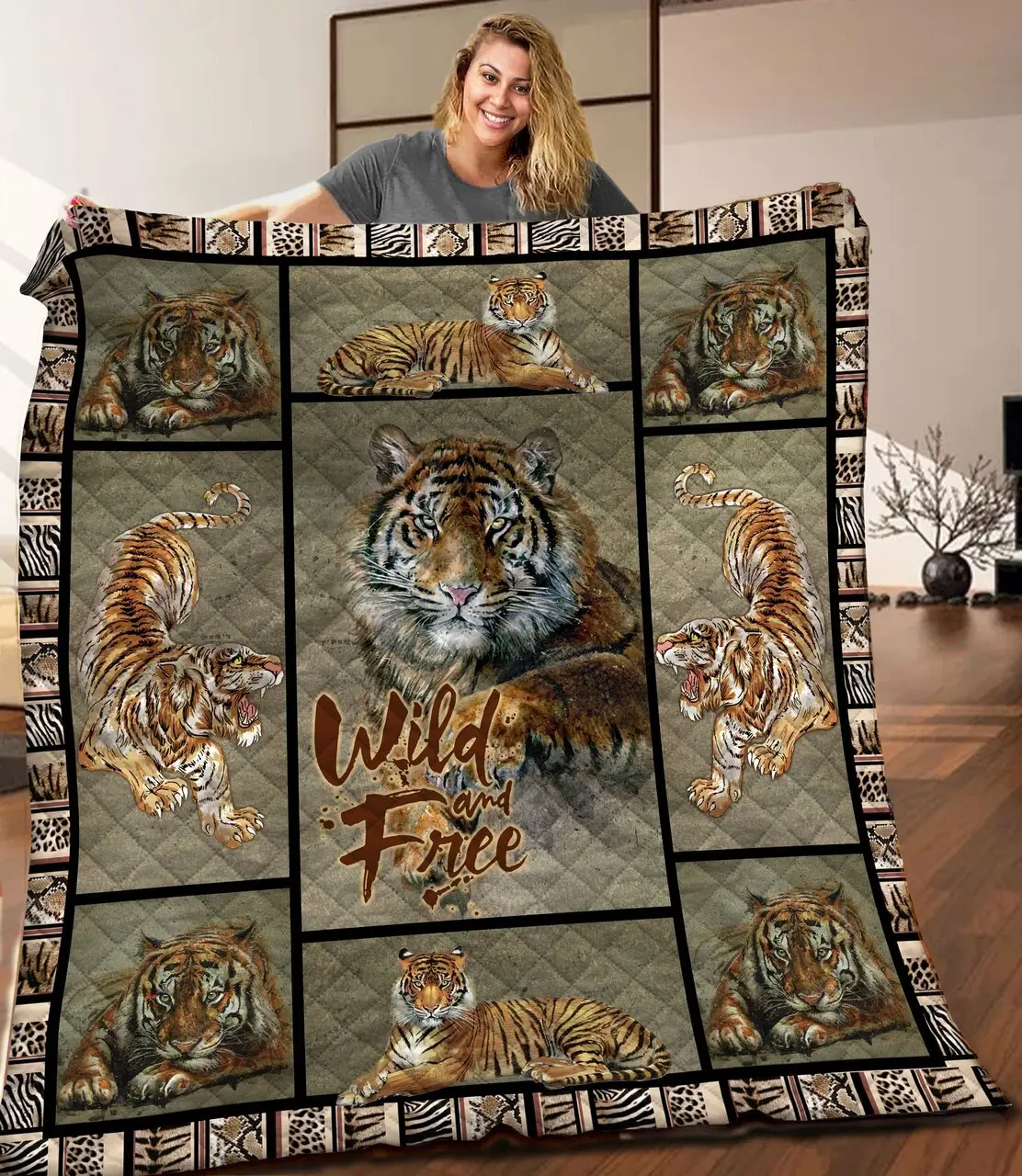 Tiger Quilt Blanket C9B010604Ta and Home Decor