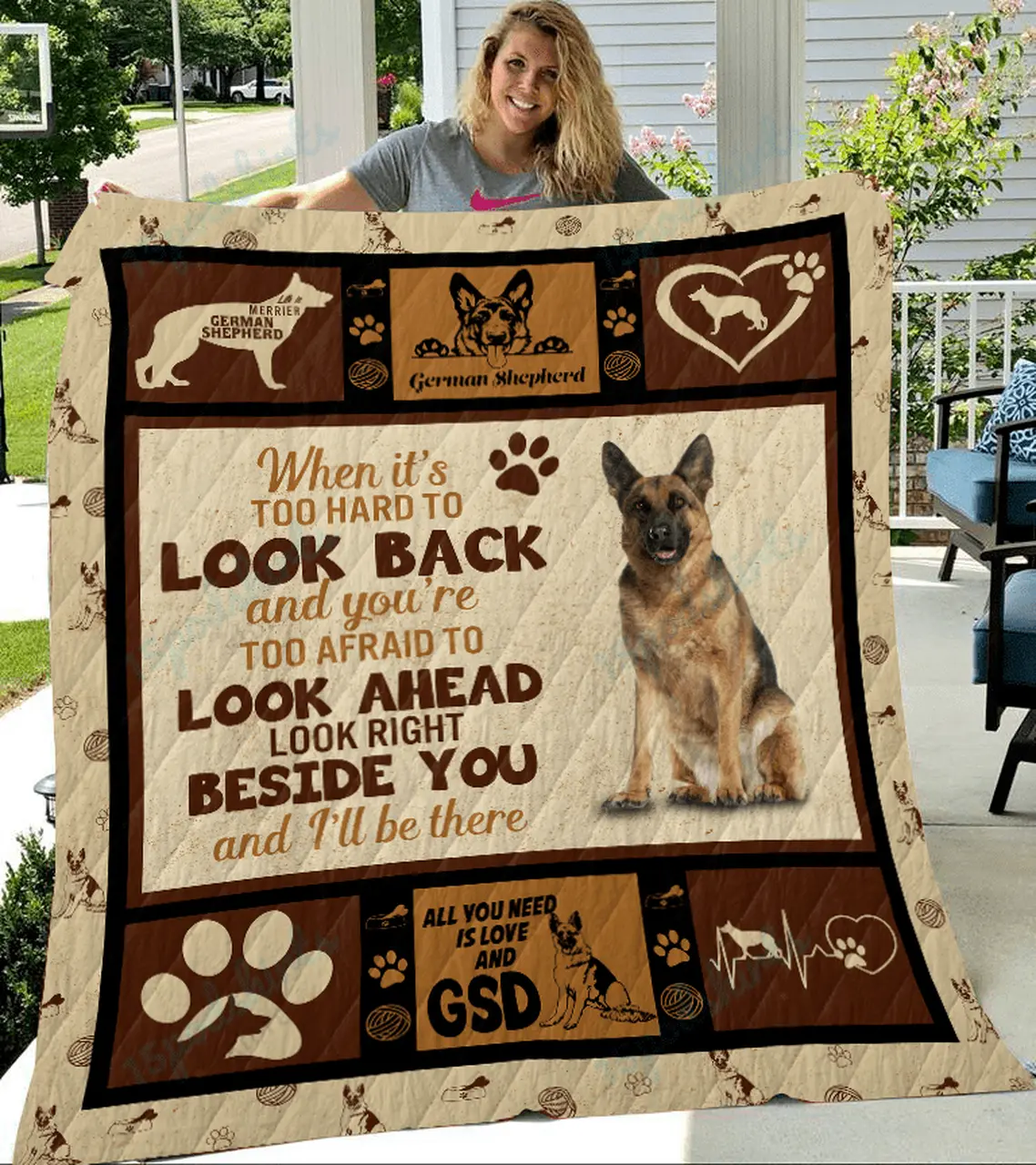 Tlab German Shepherd Quilt Blanket Ver 4 and Home Decor