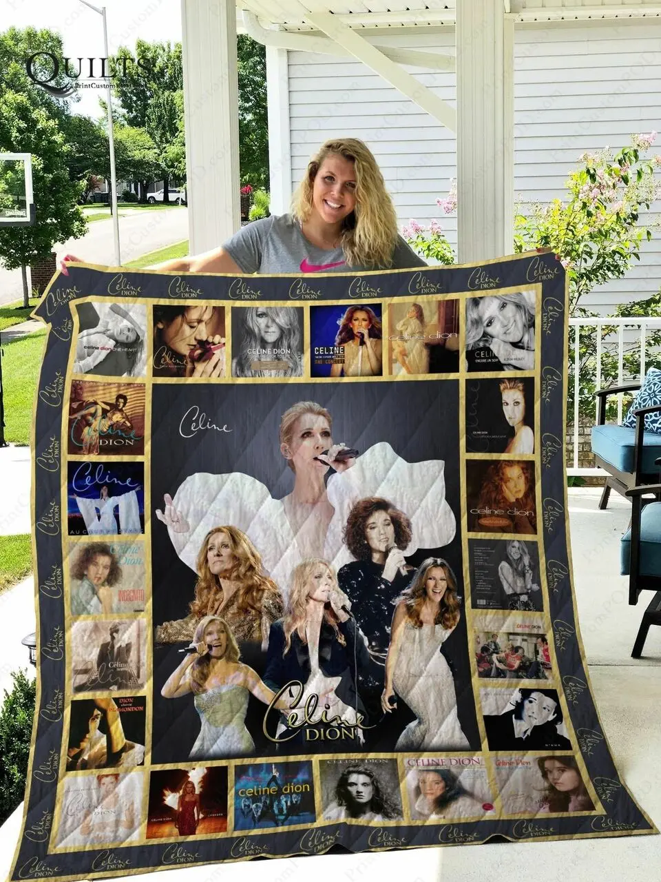 Tlmus Celine Dion Quilt Blanket and Home Decor