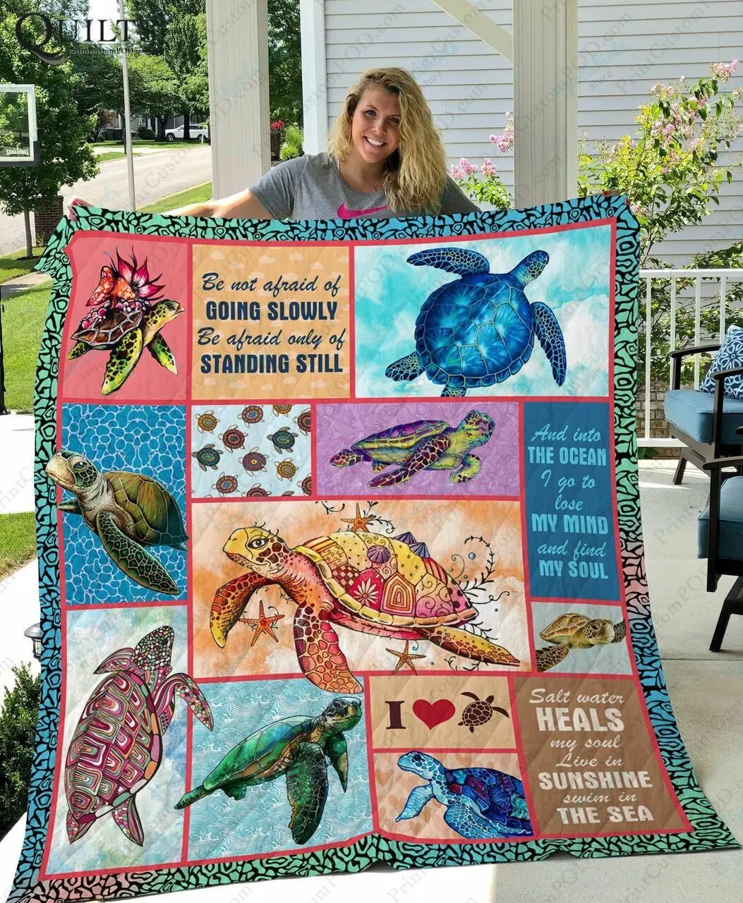 Tlmus Turtle Quilt Blanket Ver2 and Home Decor