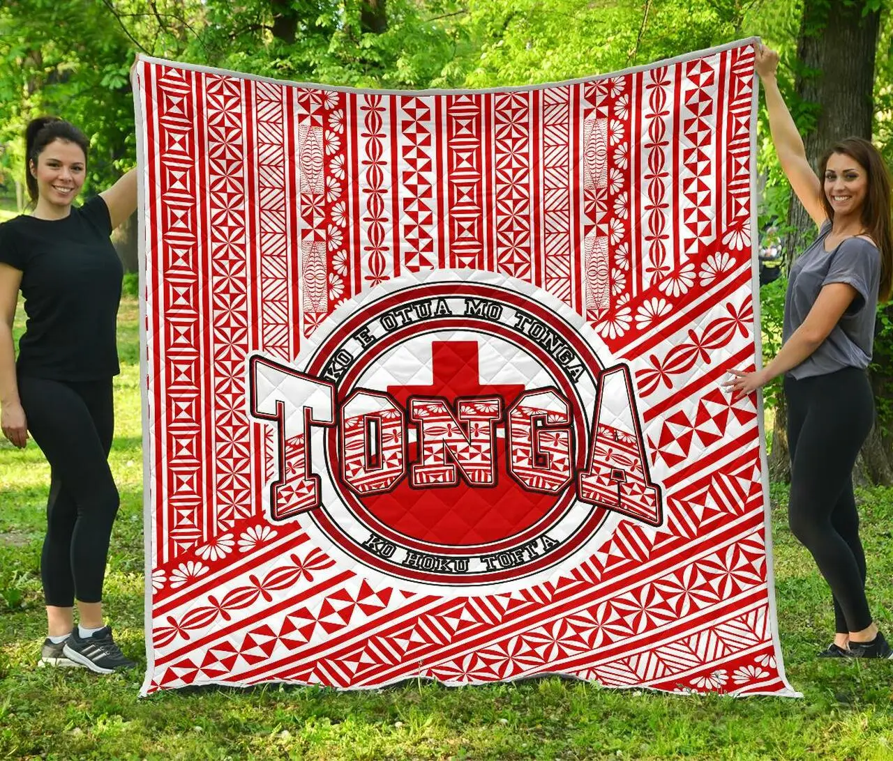 Tonga Red Premium Quilt A0 Quilt and Home Decor