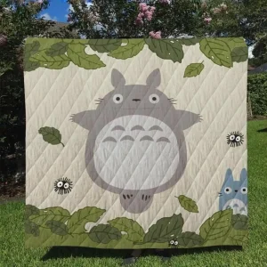 Totoro Leaf Quilt Blanket and Home Decor