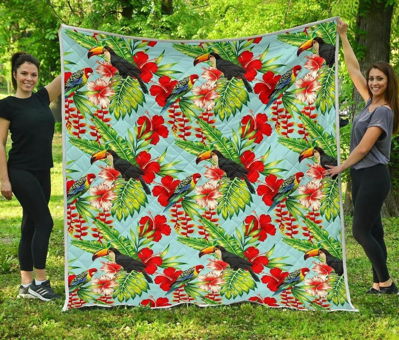 Toucan Parrot Tropical Cl17100609Mdq Quilt Blanket and Home Decor