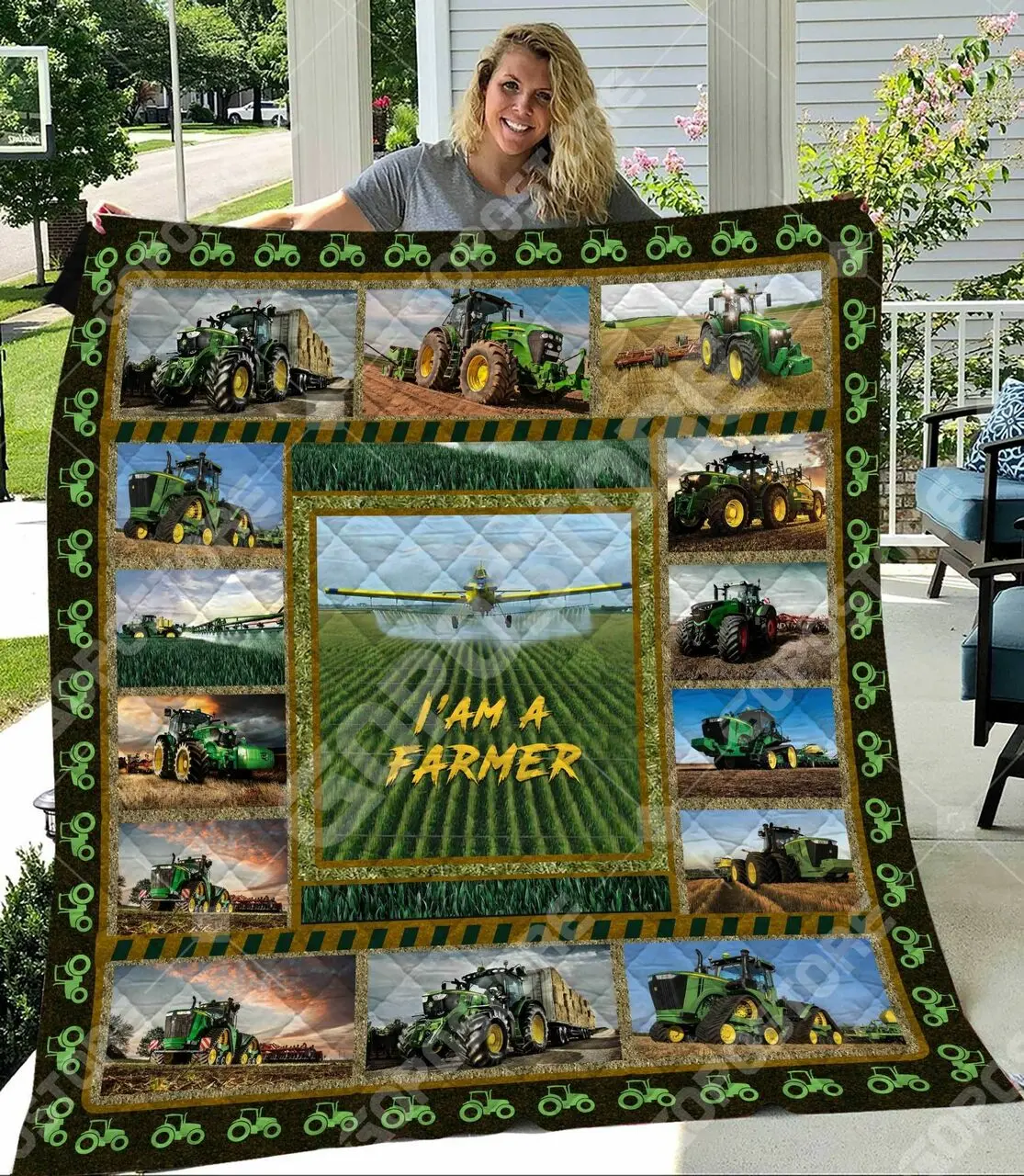 Tractor Like 3D Personalized Customized Quilt Blanket 1087 and Home Decor