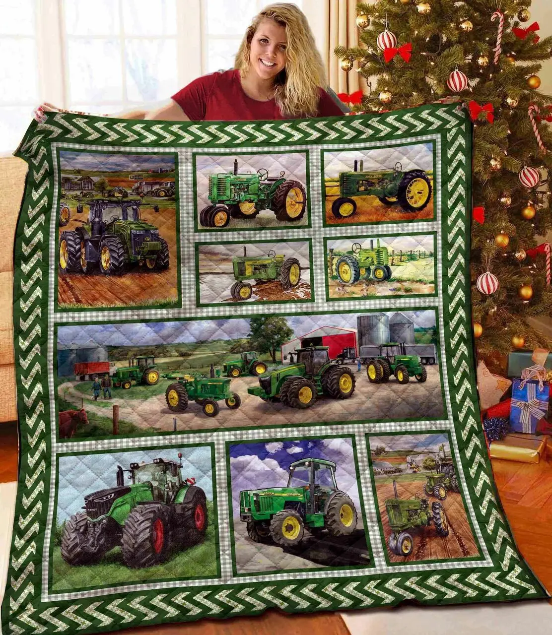 Tractors JFJ13910 3D Customized Quilt 2707 and Home Decor