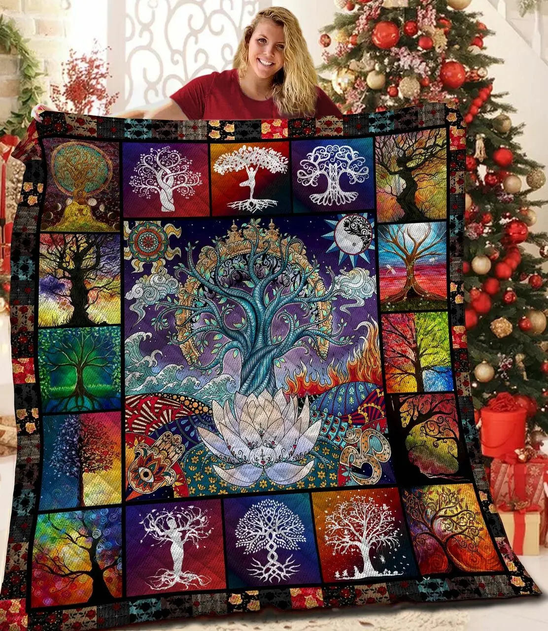 Tree O JFJ13991 3D Customized Quilt 2707 and Home Decor