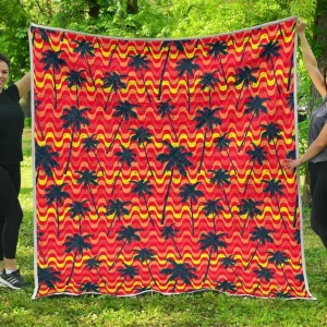 Trippy Palm Tree Cl17100613Mdq Quilt Blanket and Home Decor