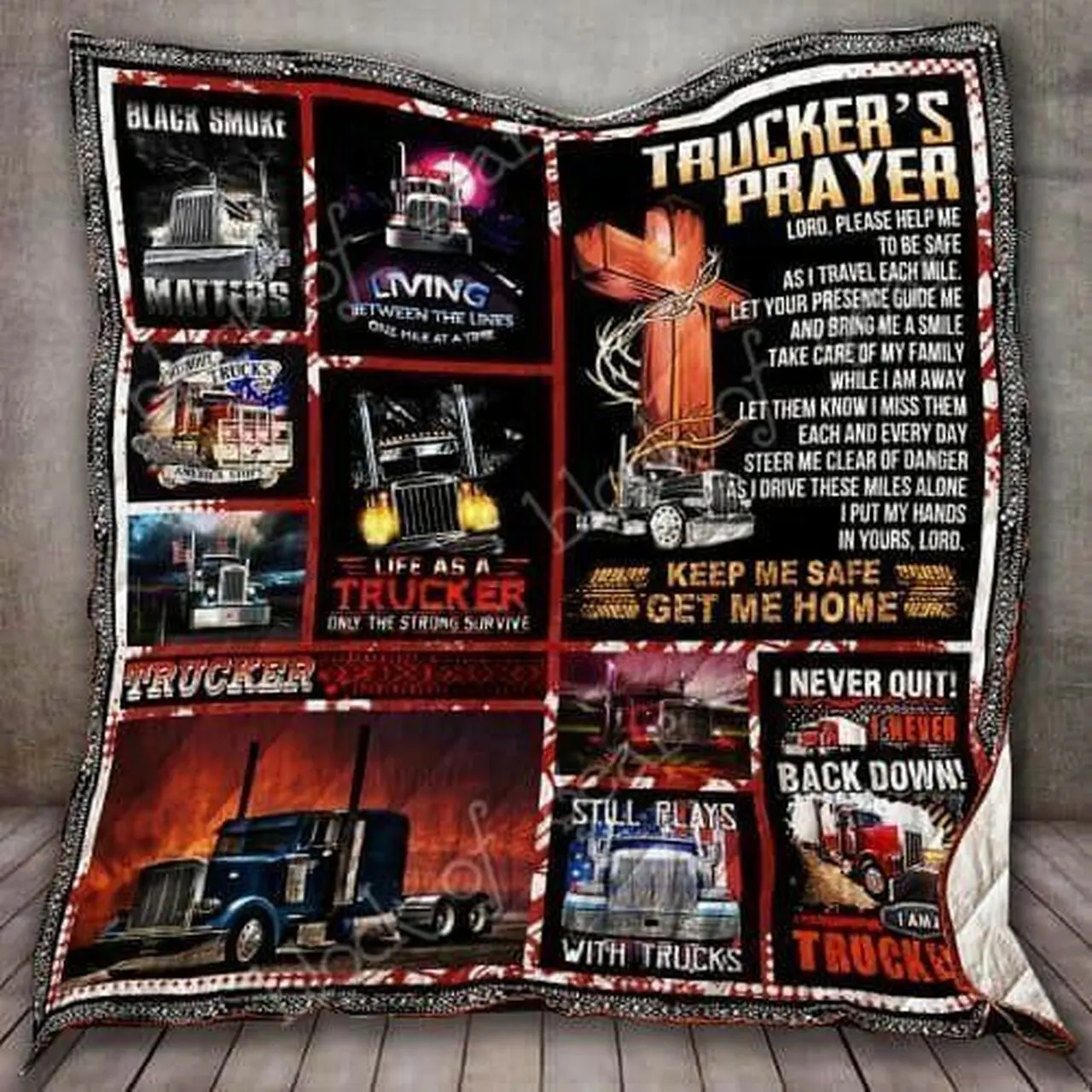 Trucker Cl18100772Mdq Quilt Blanket and Home Decor