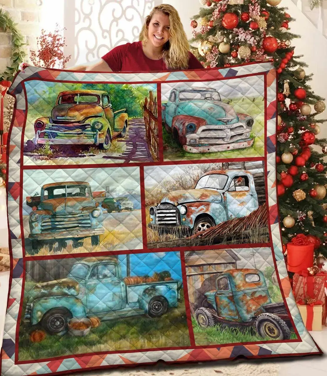 Trucker JFJ14041 3D Customized Quilt 2707 and Home Decor