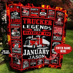 Trucker Wp Personalized Name Quilt wb and Home Decor