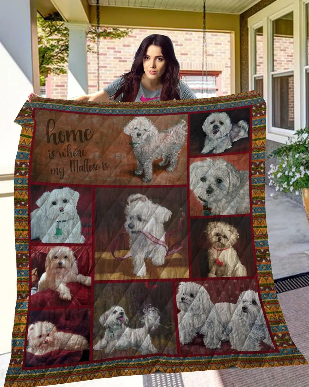 Ttl Dog Maltese Quilt Quilt and Home Decor