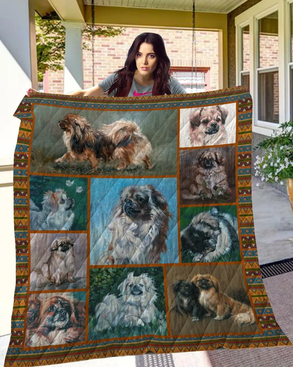 Ttl Dog Tibetan Spaniel Quilt Quilt and Home Decor