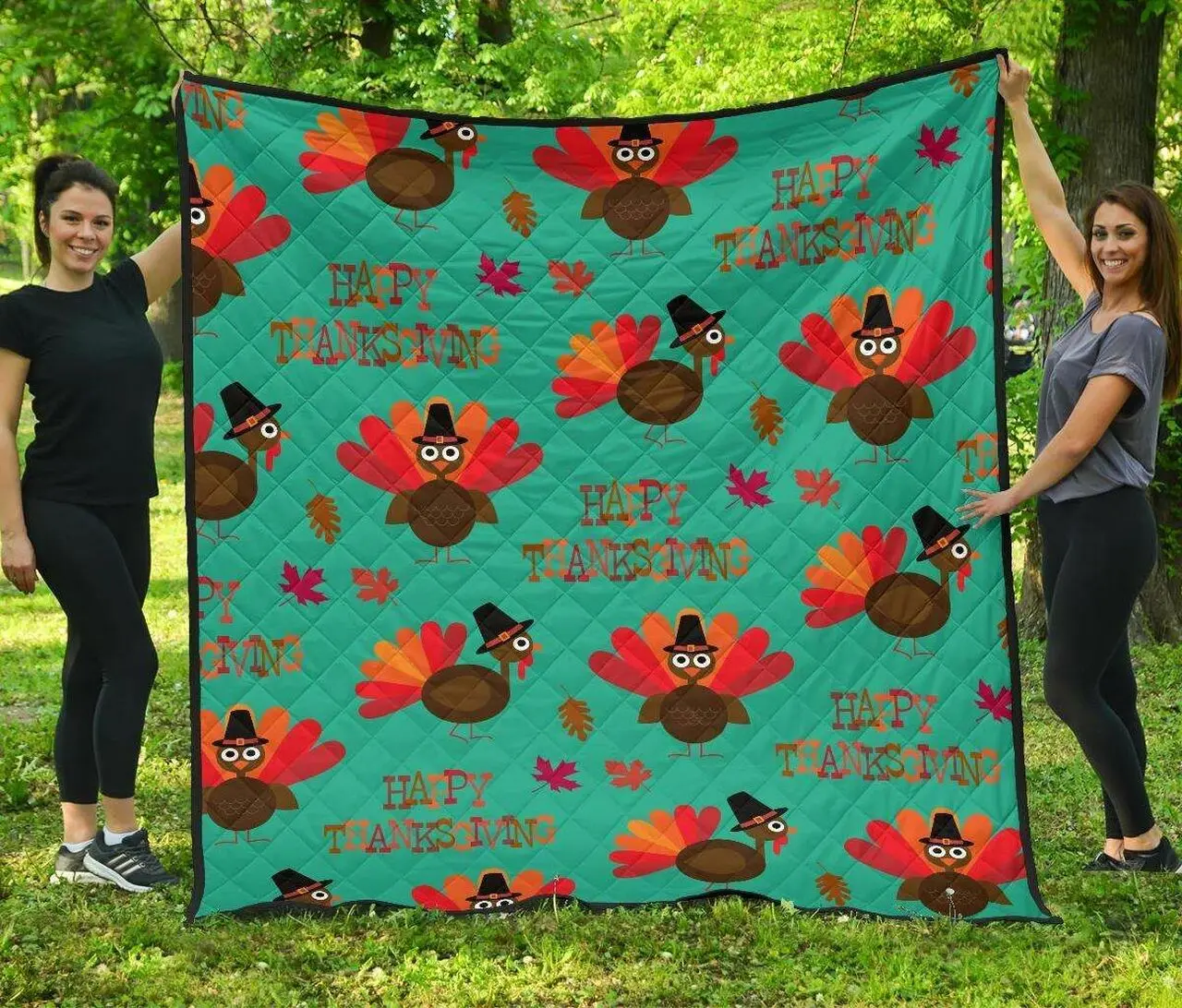 Turkey Thankgiving Cl12100697Mdq Quilt Blanket and Home Decor