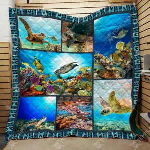 Turtle Blanket 3D Qtd-Qhn3 Quilt and Home Decor