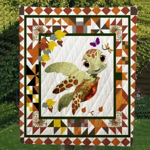 Turtle Cl14100522Mdq Quilt Blanket and Home Decor