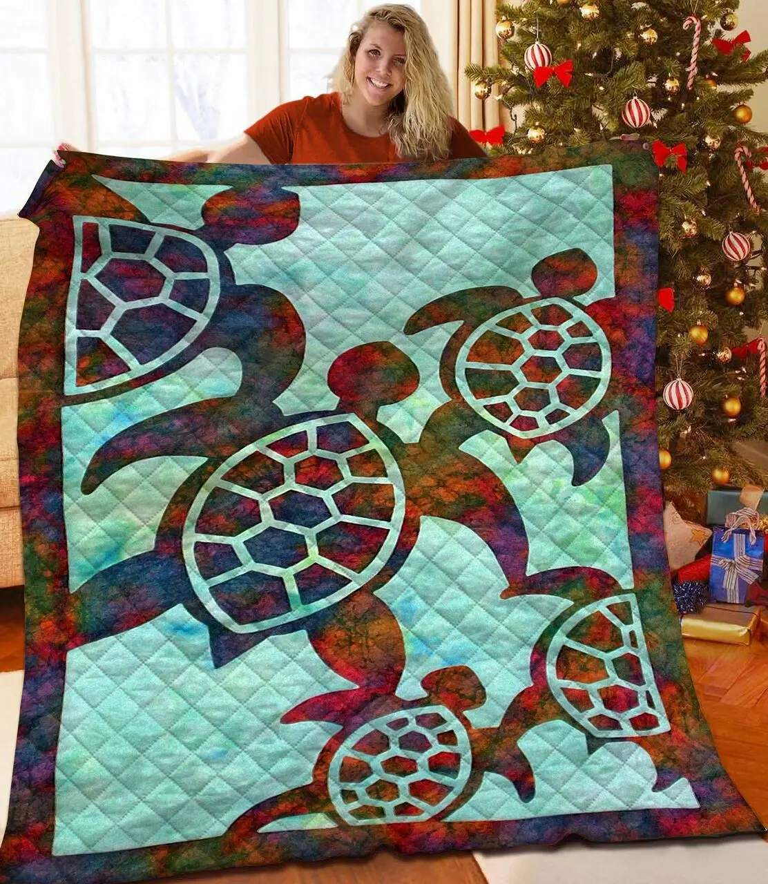 Turtle JFJ14160 3D Customized Quilt 2707 and Home Decor