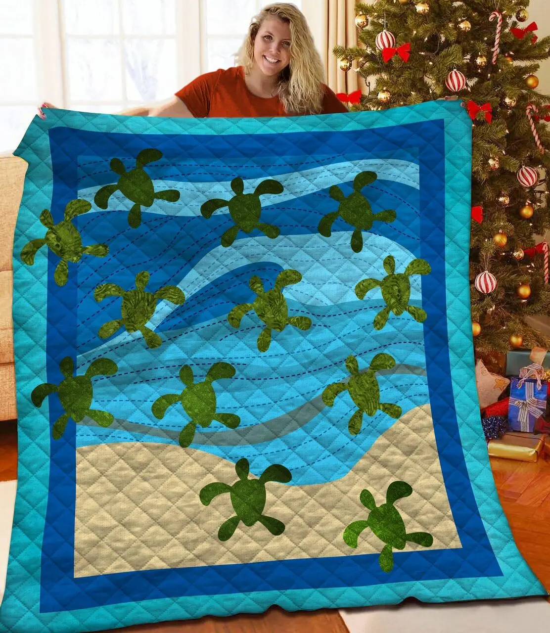 Turtle JFJ14177 3D Customized Quilt 2707 and Home Decor