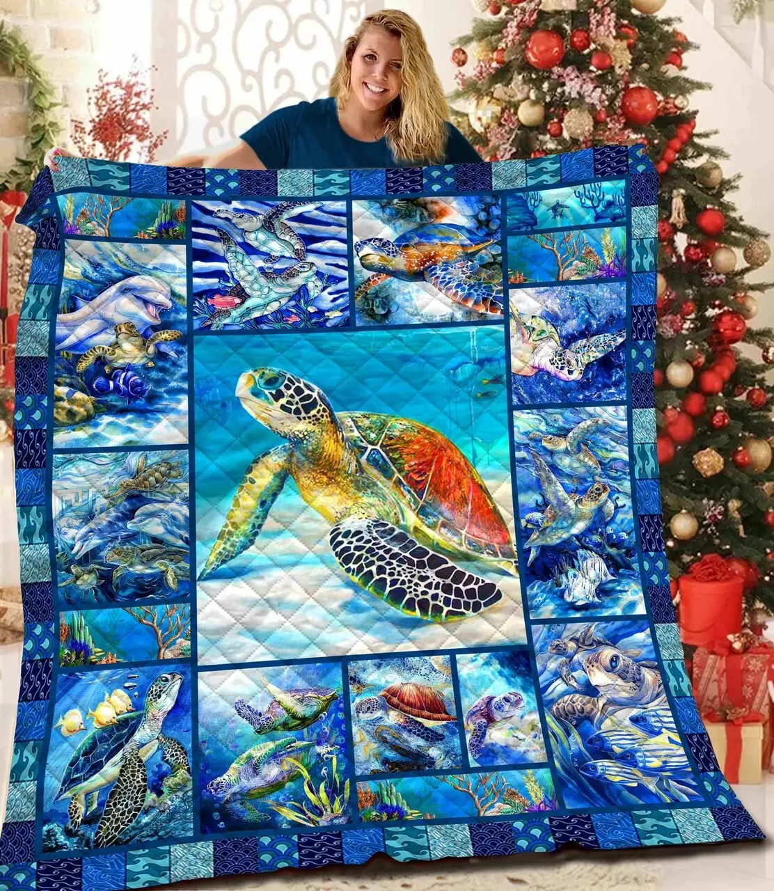 Turtle JFJ14264 3D Customized Quilt 2707 and Home Decor