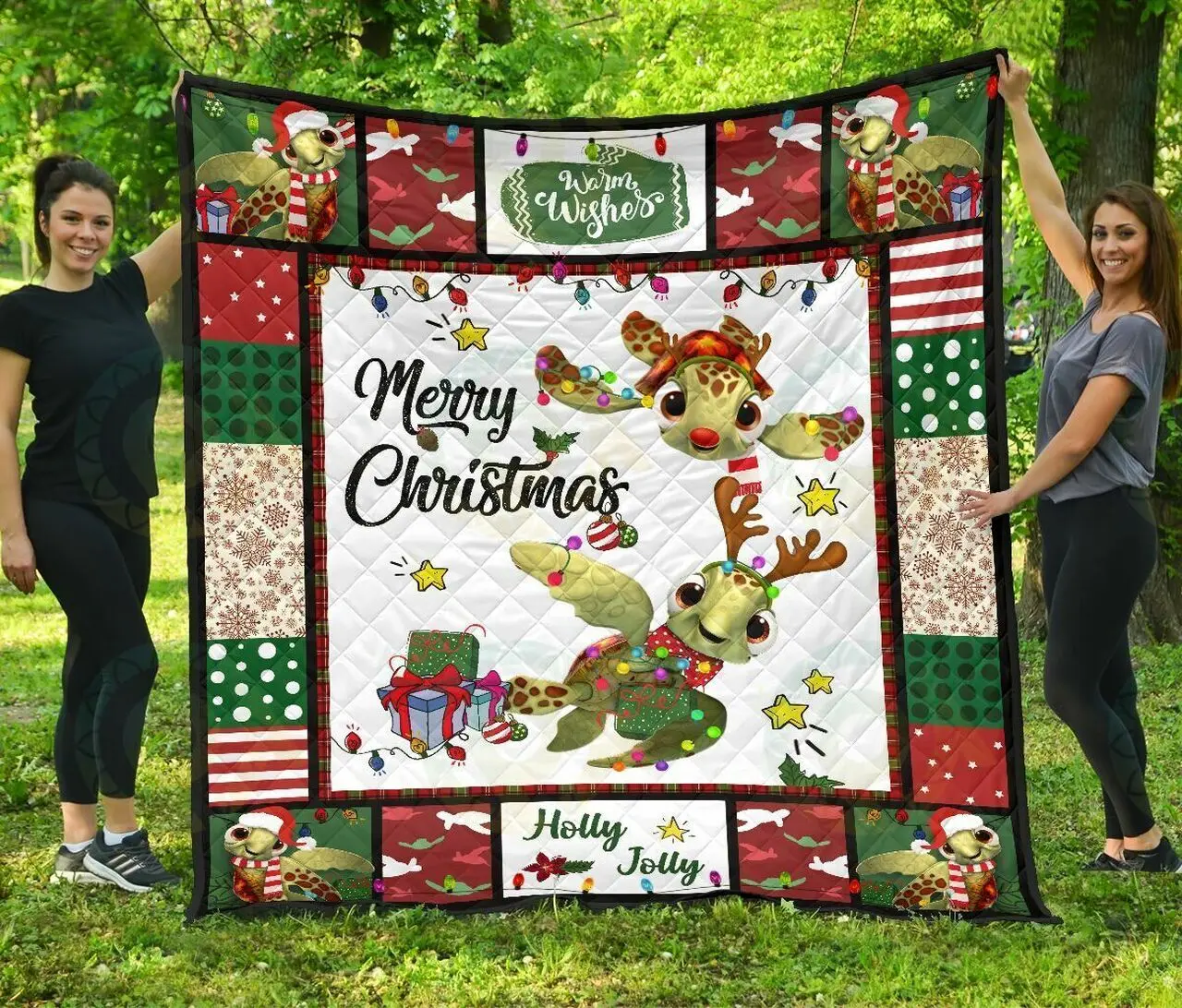 Turtle – Premium Quilt Merry Christmas 2 09-D and Home Decor