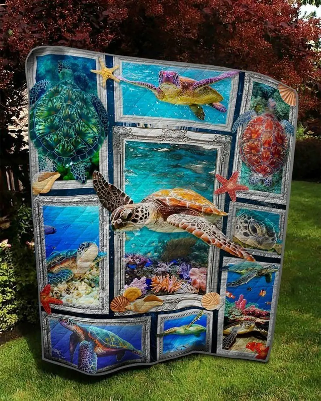 Turtle TD 3D Customized Quilt and Home Decor