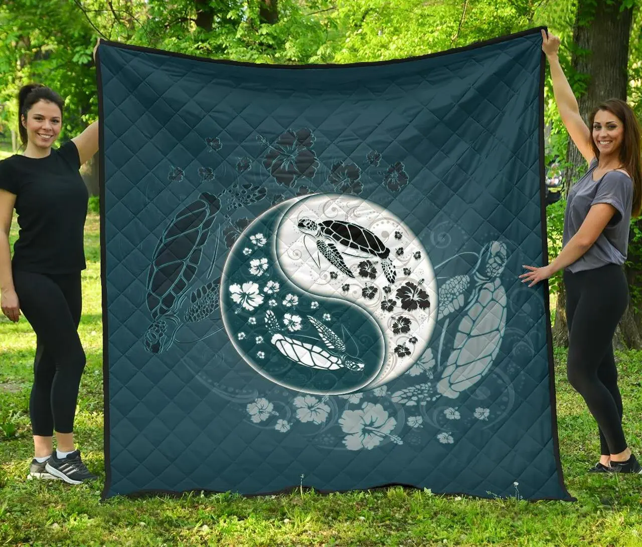Turtle Yinyang Premium Quilt Ah J9 Quilt and Home Decor