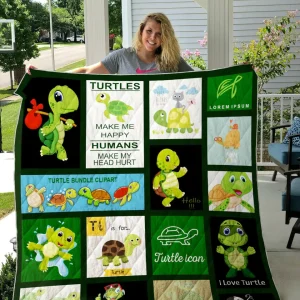 Turtles Make Me Happy Quilt Ss048 and Home Decor