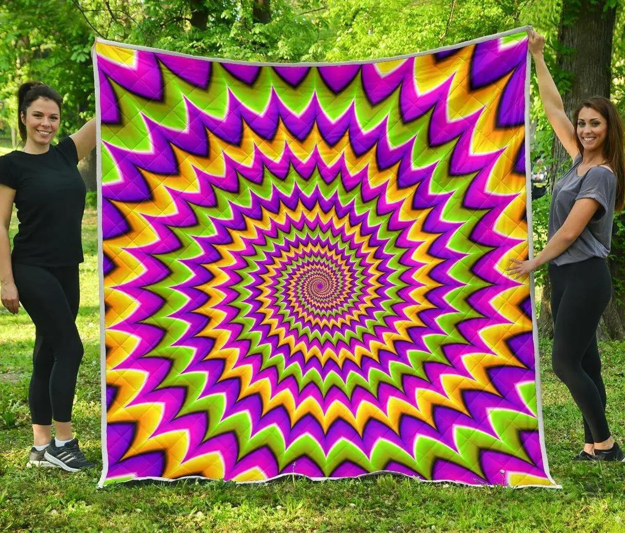 Twisted Colors Moving Optical Illusion Cl17100653Mdq Quilt Blanket and Home Decor